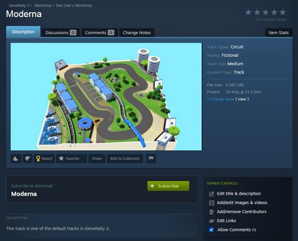 A track on Steam Workshop